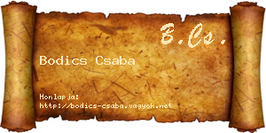 Bodics Csaba névjegykártya